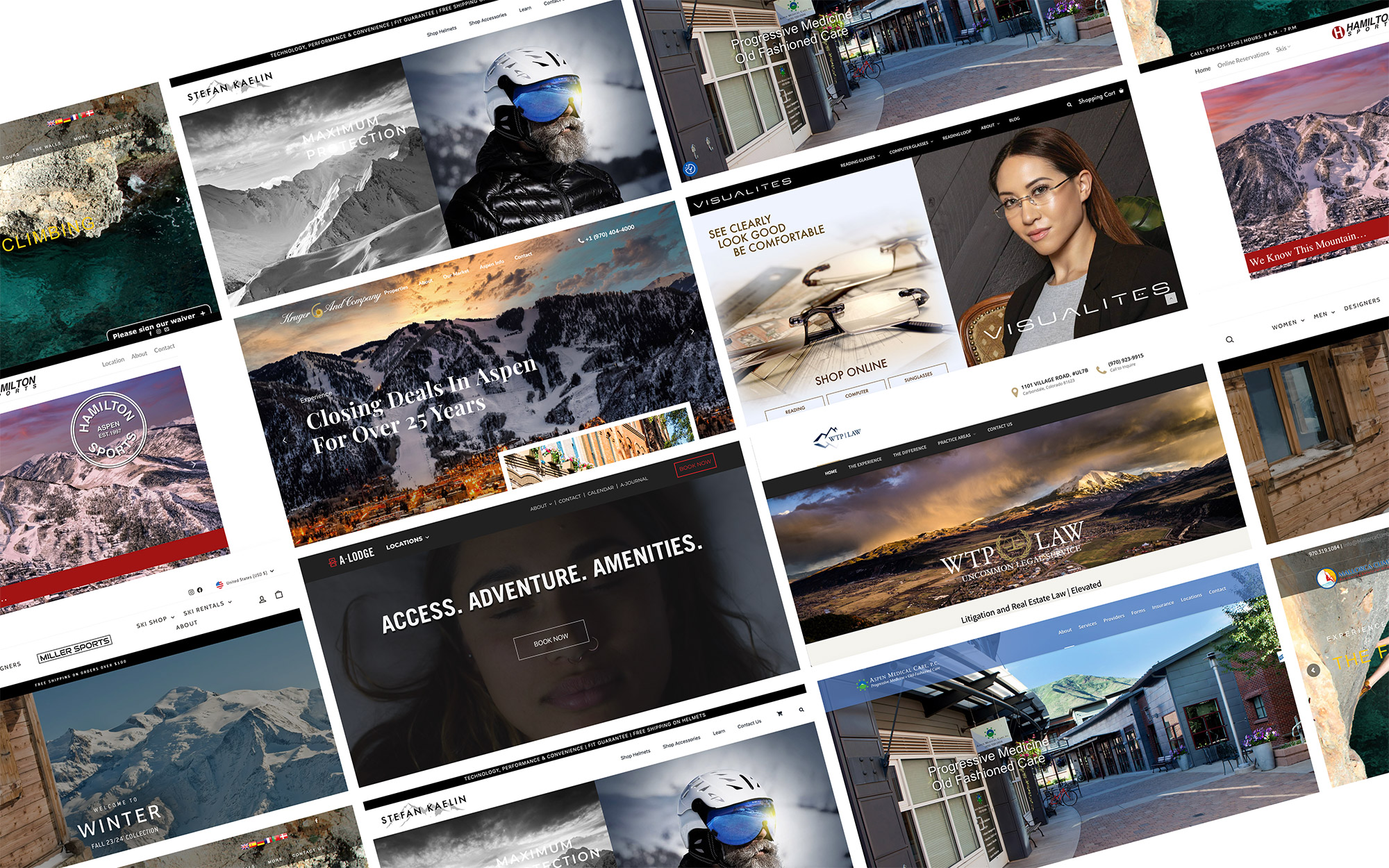 Collage of Aspen Web Design Images